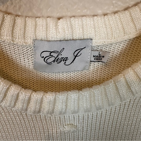 ELIZA J IVORY CREAM SWEATER DRESS - Picture 5 of 6